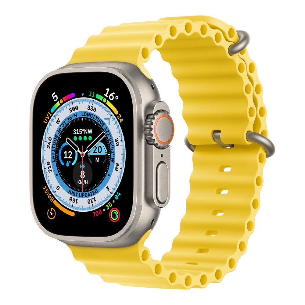  Apple Watch Ultra, ремешок Ocean жёлтого цвета