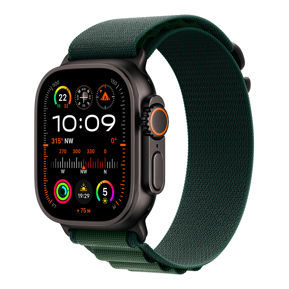  Apple Watch Ultra 2, ремешок Alpine тёмно-зелёный L