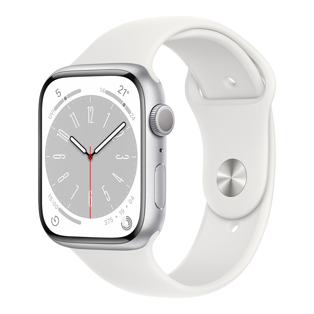  Apple Watch Series 8, 45 мм, серебристый/белый
