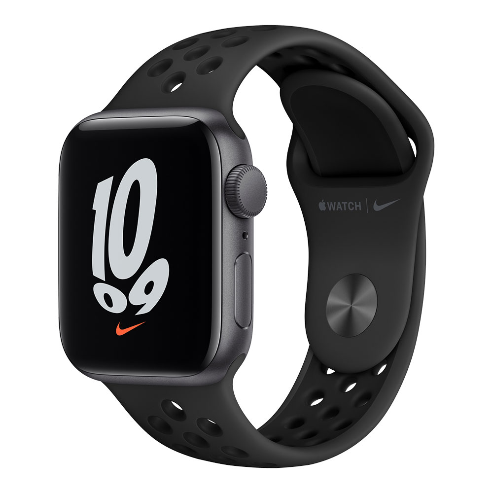  Apple Watch Nike SE, 40 мм, корпус цвета серый космос, ремешок Nike цвета антрацитовый/чёрный